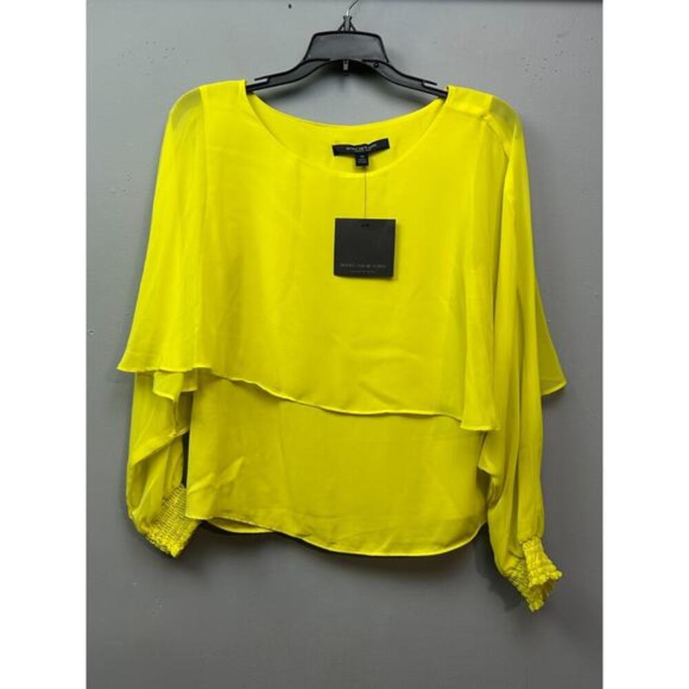 Marc New York Chiffon Top Womens XS Warm Olive Layered‎ Built in Tank Light NEW